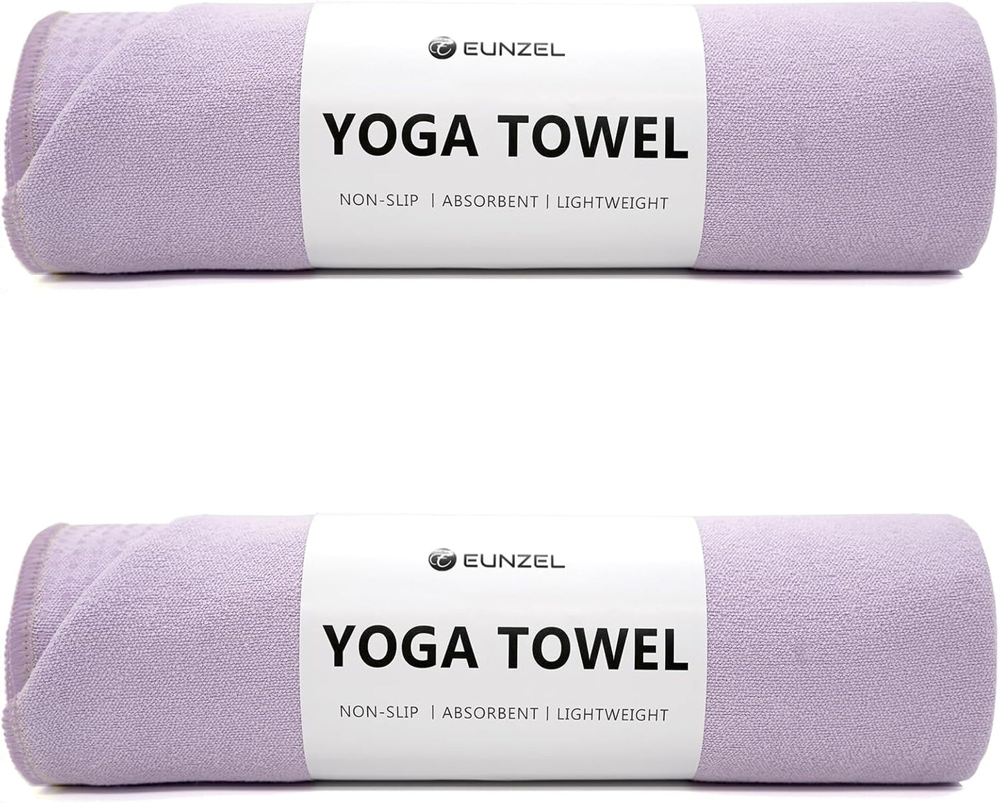 Eunzel 2 Pack Hot Yoga Towel with Grip Dot, Non Slip Yoga Mat Towe Sweat Absorbent Towel for Hot Yoga,Bikram, Pilates and Fitness 72" x 24", Pink