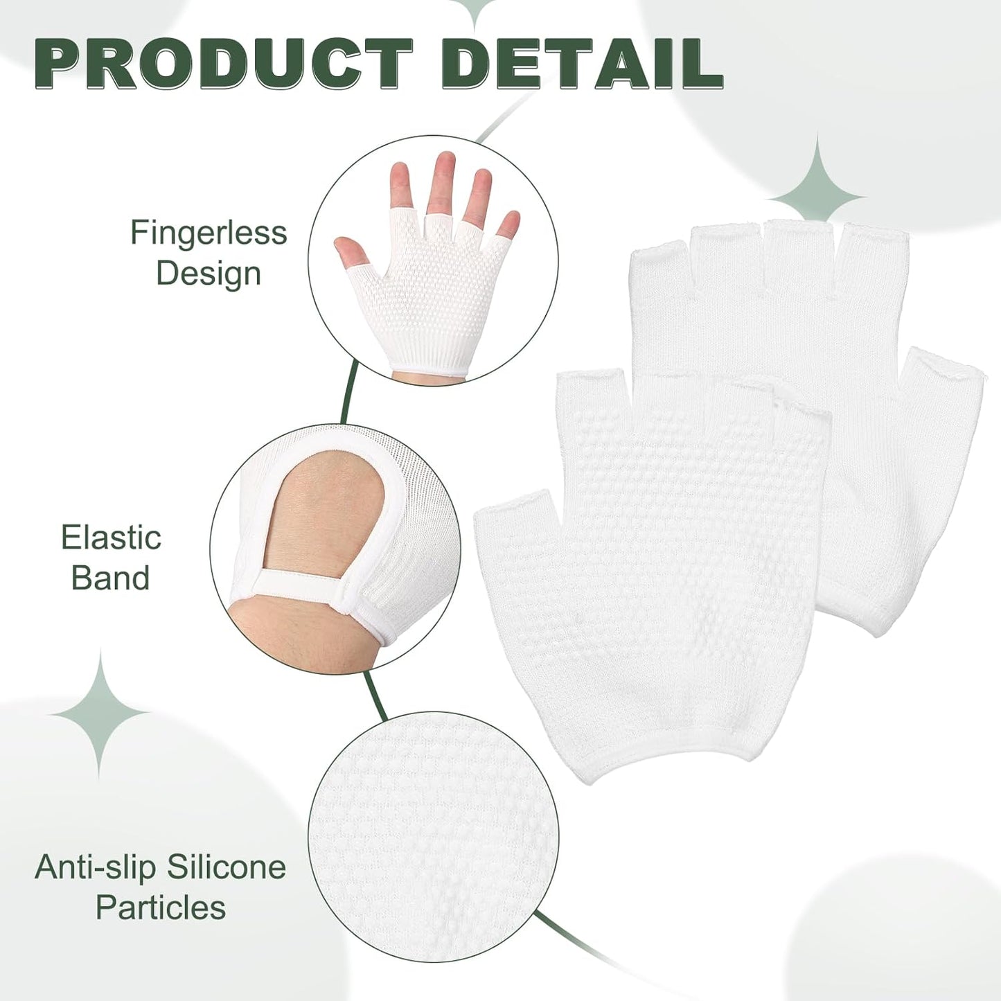 Yoga Gloves, Non Slip Fingerless Pilates Gloves Breathable Exercise Workout Mittens