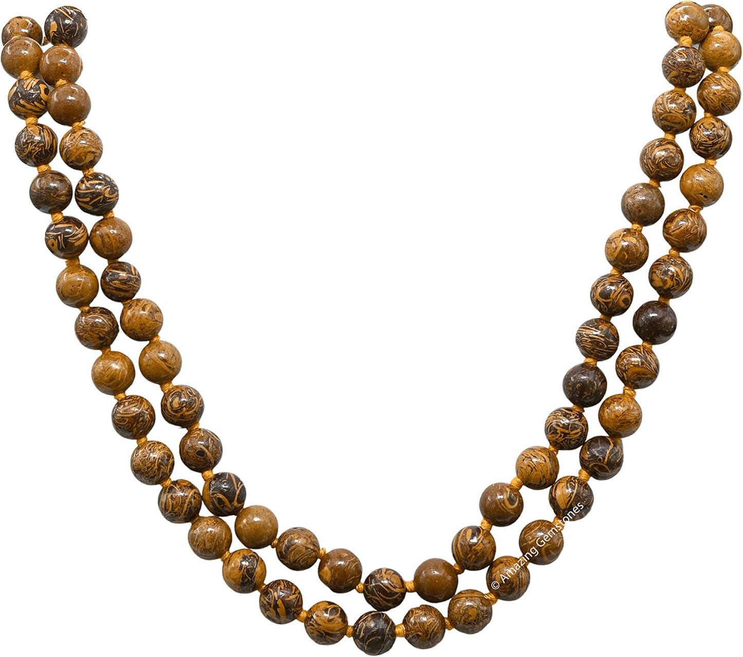 Amazing Gemstone 108 Beads Handmade Mala (Knotted, Rudraksha) - Colors B