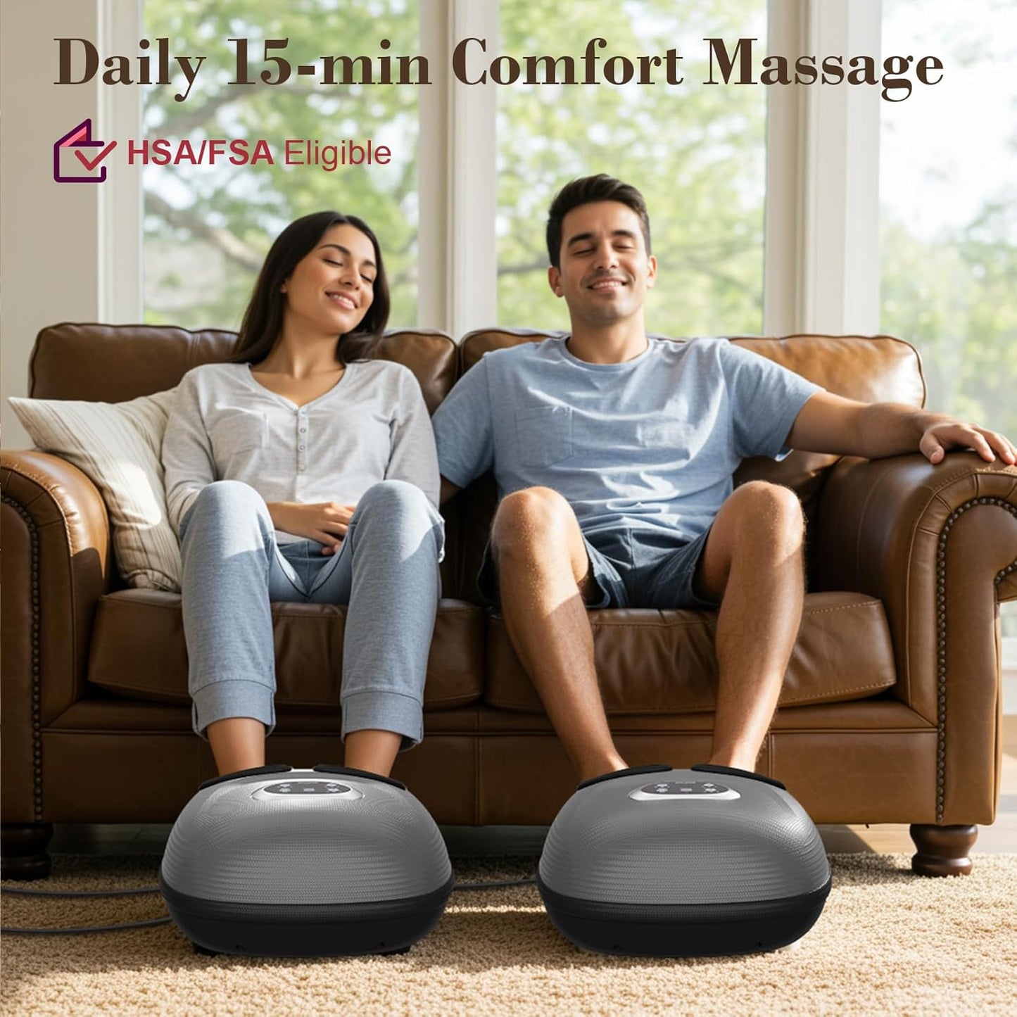 CuPiLo Foot Massager FSA Eligible HSA, 2026 Upgraded, Fathers Day Dad Gifts for Men, Feet Massager with Heat for Plantar Fasciitis Relief, 5 Levels Compression & Vibration Massage for Neuropathy