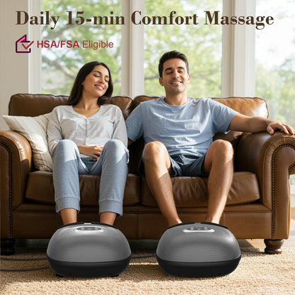 CuPiLo Foot Massager FSA Eligible HSA, 2026 Upgraded, Fathers Day Dad Gifts for Men, Feet Massager with Heat for Plantar Fasciitis Relief, 5 Levels Compression & Vibration Massage for Neuropathy