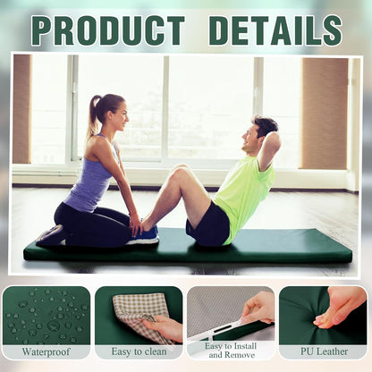 Lyrow 3 Inch 72"x 24" Thick Foldable Yoga Mat with Carry Strap, Non-slip Portable Foam Gym Mat for Yoga, Pilates and Stretching