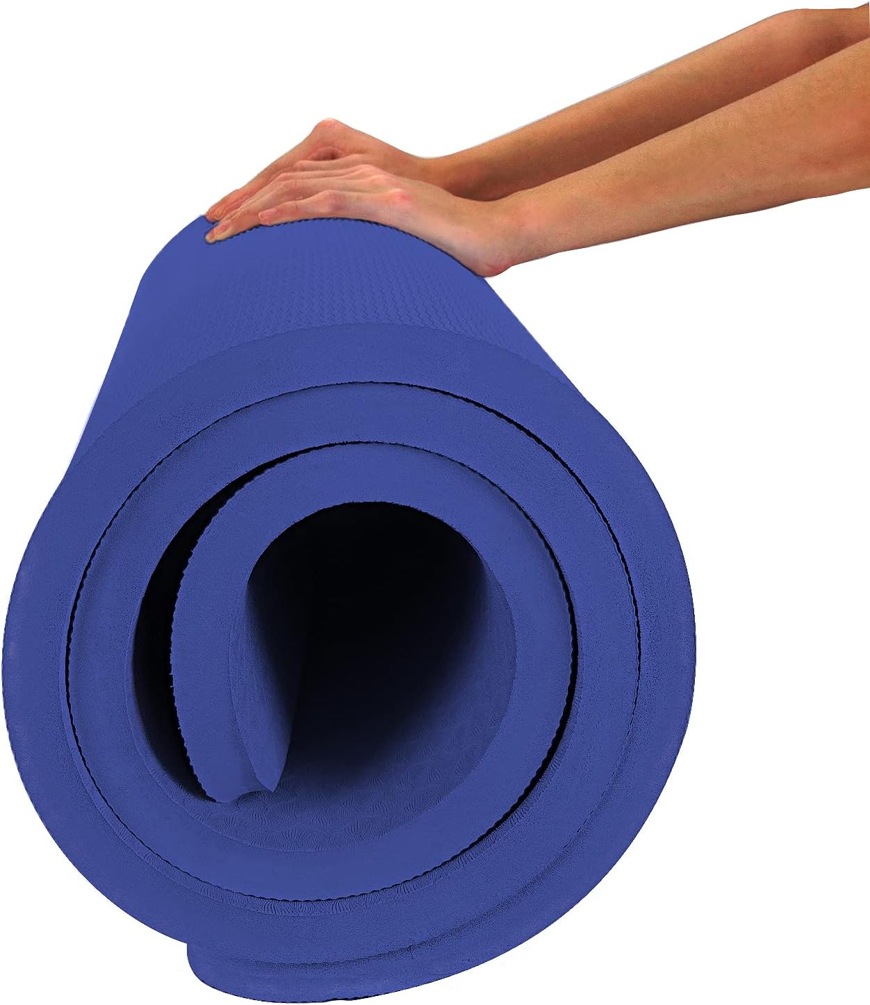 Hatha Yoga 4/5 inch TPE Yoga Mat Fitness & Exercise Mats Large Size 72"L x 32"W Non-Slip Anti-Tear For Women Men