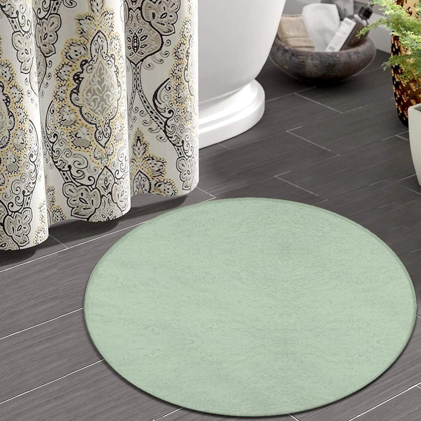 Women's Large Home Decor Mat, Soft Round Yoga Carpet, Non Slip Machine Washable Home Office Circle Rug Purple