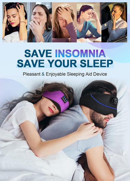 TOPOINT Sleep Mask with Headphones Bluetooth 5.4 Wireless, Sleep Headphones Earphones Earbuds with Microphone HD Speakers Music, Blackout Eye Mask for Sleeping Travel Meditation Men Women Cool Gadgets