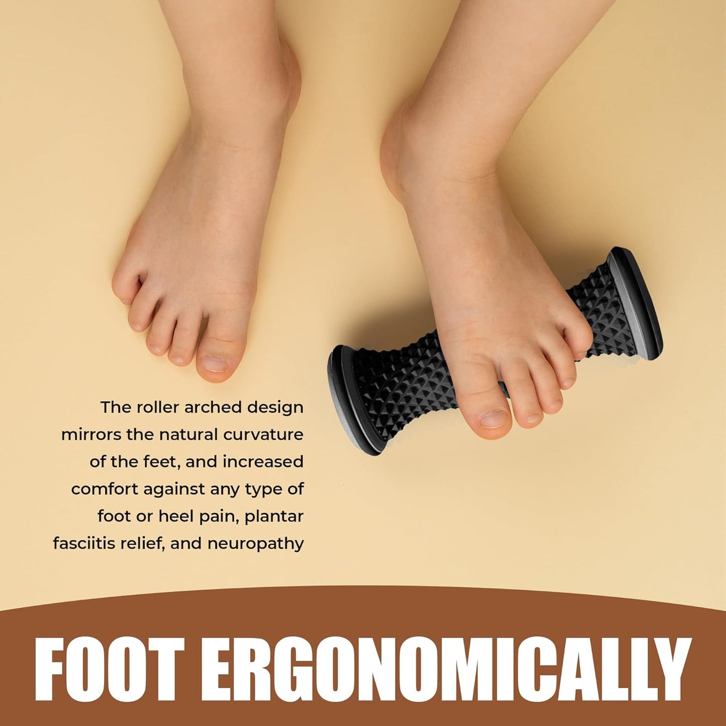 Foot Massager Roller - Portable Arch & Plantar Fasciitis Relief Tool - Deep Tissue Muscle Massage Roller for Feet,Carf, Heel Pain