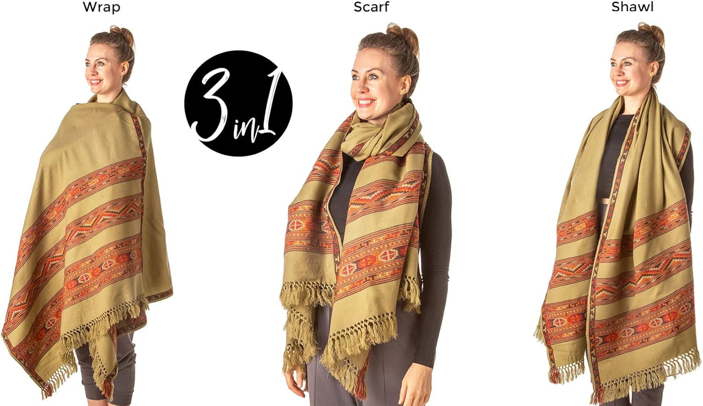 Meditation Shawl or Blanket, Exotic Shawl/Wrap, Oversize Scarf or Stole. Unisex