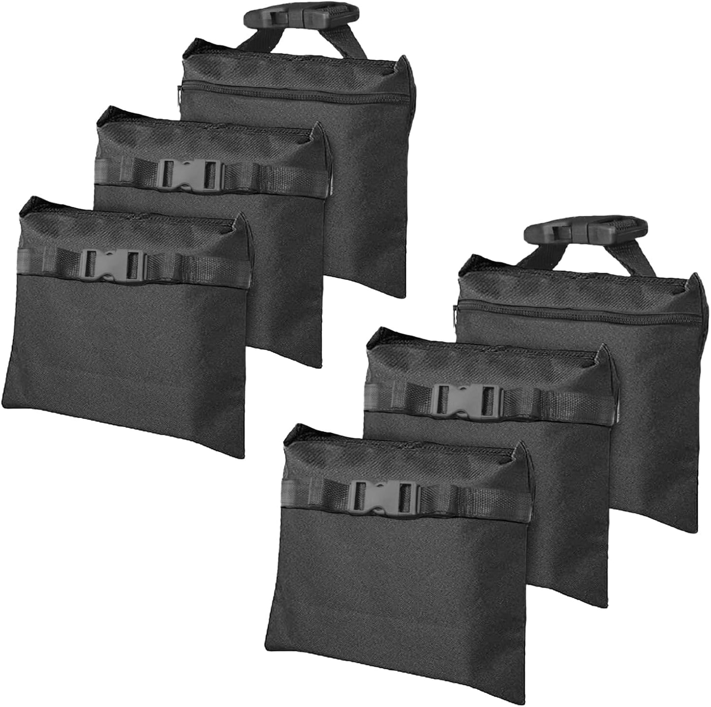 Sandbags 4 Packs with 4 PE Bags, Heavy Duty Sand Bags, Sand Bags for Weight with Zipper and Buckle Straps for Support Light Stand, More 2/4/6/8/10/12 Packs Sand Bag to Choose.