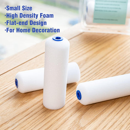 Mister Rui Foam Paint Roller, 4 Inch Paint Roller 10 Pack, Small Paint Roller, Foam Paint Roller 4 Inch, Small Foam Paint Roller High Density, 4 Inch Foam Rollers for Painting Walls, Cabinets