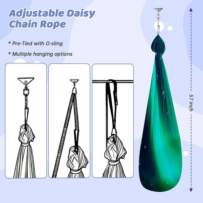 Aokitec Therapy Swing for Kids with Special Needs (Hardware Included) Snuggle Swing Cuddle Hammock Indoor Adjustable Aerial Yoga for Children with Autism, ADHD, Asperger, Sensory Integration