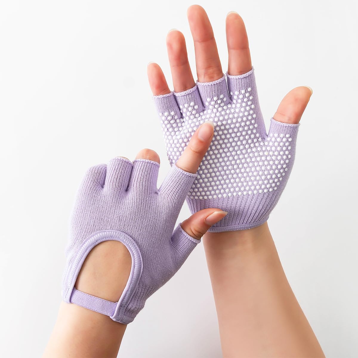 Non-Slip Fingerless Yoga Gloves – Ideal for Pilates, Barre, Air Yoga, and Fitness Workouts – Breathable Fabric with Enhanced Grip for Stability