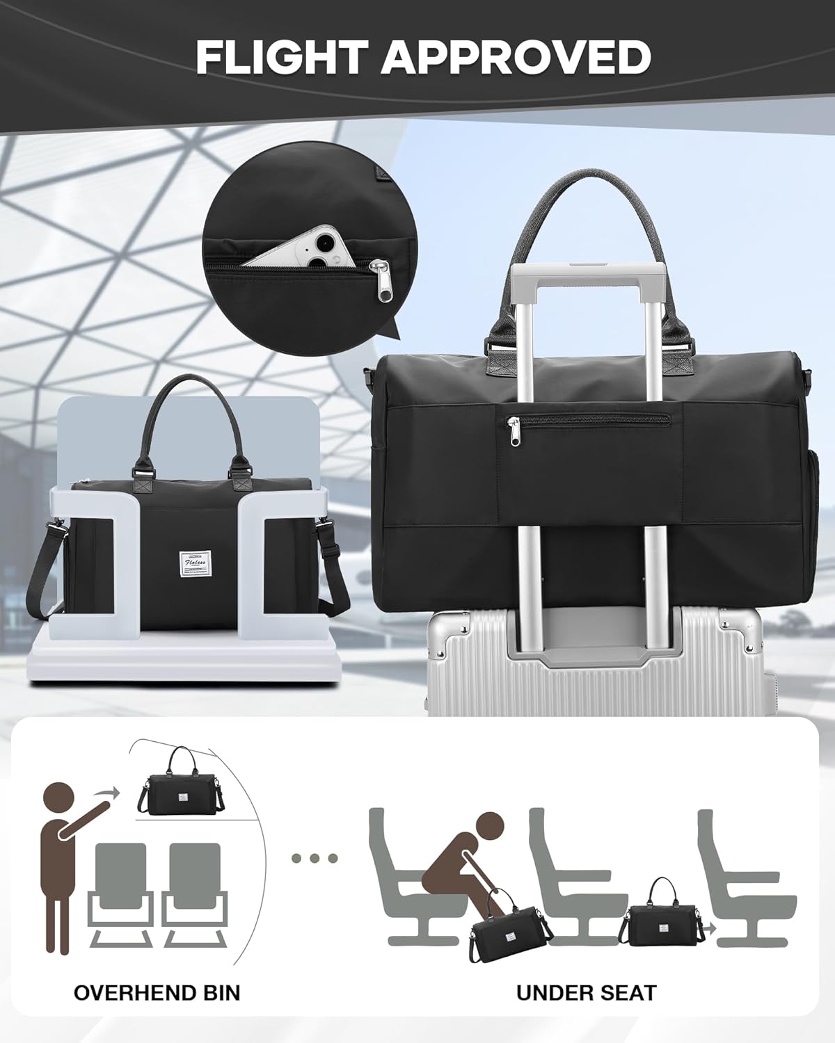 Gym Bag Womens Mens with Shoes Compartment and Wet Pocket Travel Duffel Bag for Women for Plane Sport Gym Tote Bags Swimming Yoga Waterproof Weekend Overnight Carry on Bag Hospital Holdalls - Colors B