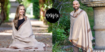 Soft Premium Wool Blend Meditation Shawl - Large Unisex Prayer Wrap, Oversize Scarf & Versatile Blanket