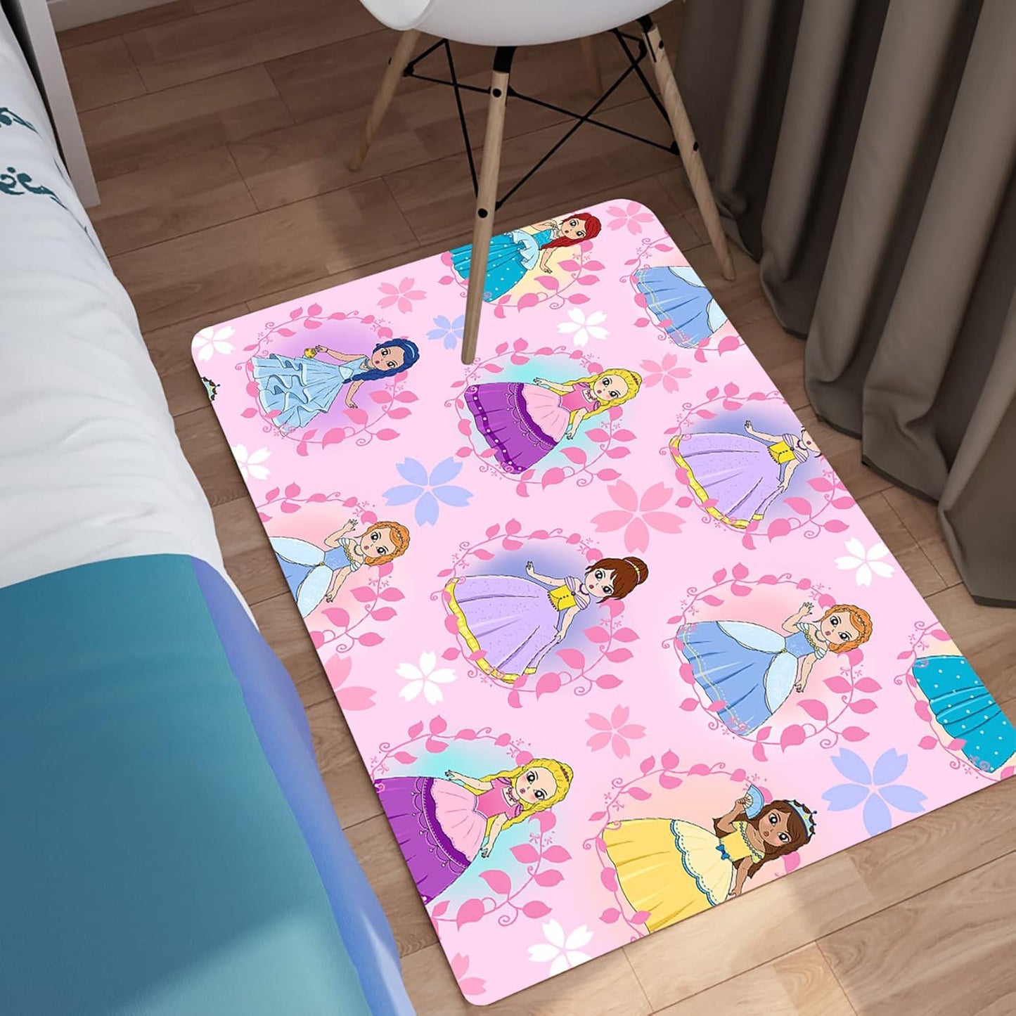 Black Girl Area Rug for Bedroom African Black Girls Floor Rugs for Living Room Playroom Cartoon Art Home Decor Soft Yoga Mats for Women Afro Purple 47" x 31" (2.7 x 3 Feet)