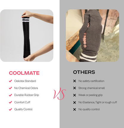COOLMATE Pilates Socks with Grips for Women, Yoga Socks, Crew Non Slip Women for Barre, Pilates Gifts for Women - Colors B