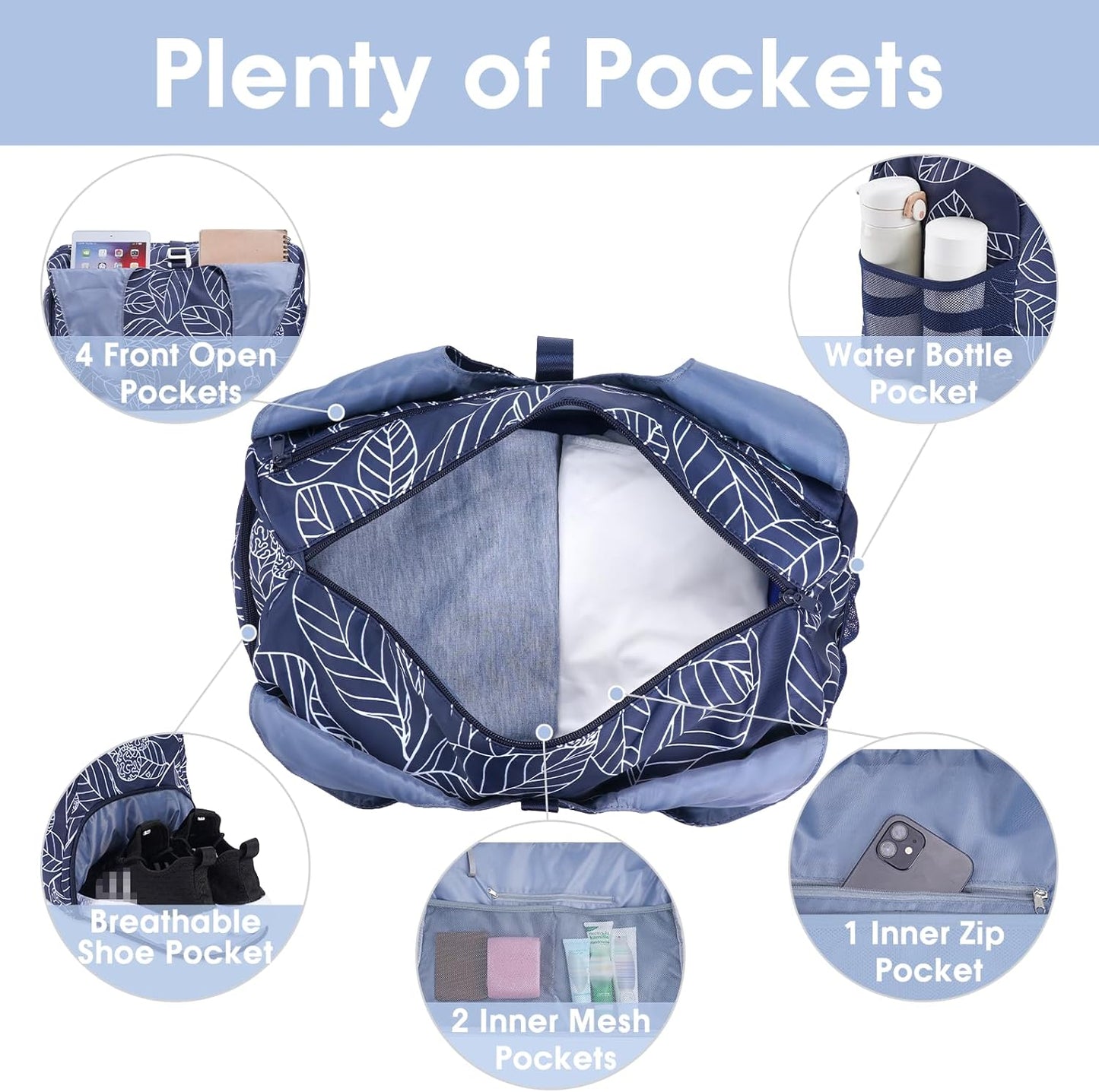 sportsnew Yoga Gym Bags for Women with Shoes Compartment & Wet Dry Storage Pockets & Adjustable Yoga Mat Holder, Patent Pending