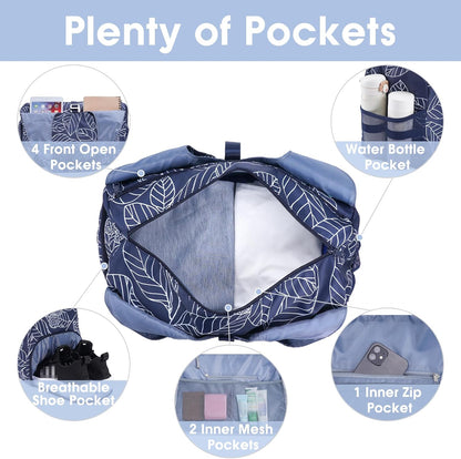 sportsnew Yoga Gym Bags for Women with Shoes Compartment & Wet Dry Storage Pockets & Adjustable Yoga Mat Holder, Patent Pending