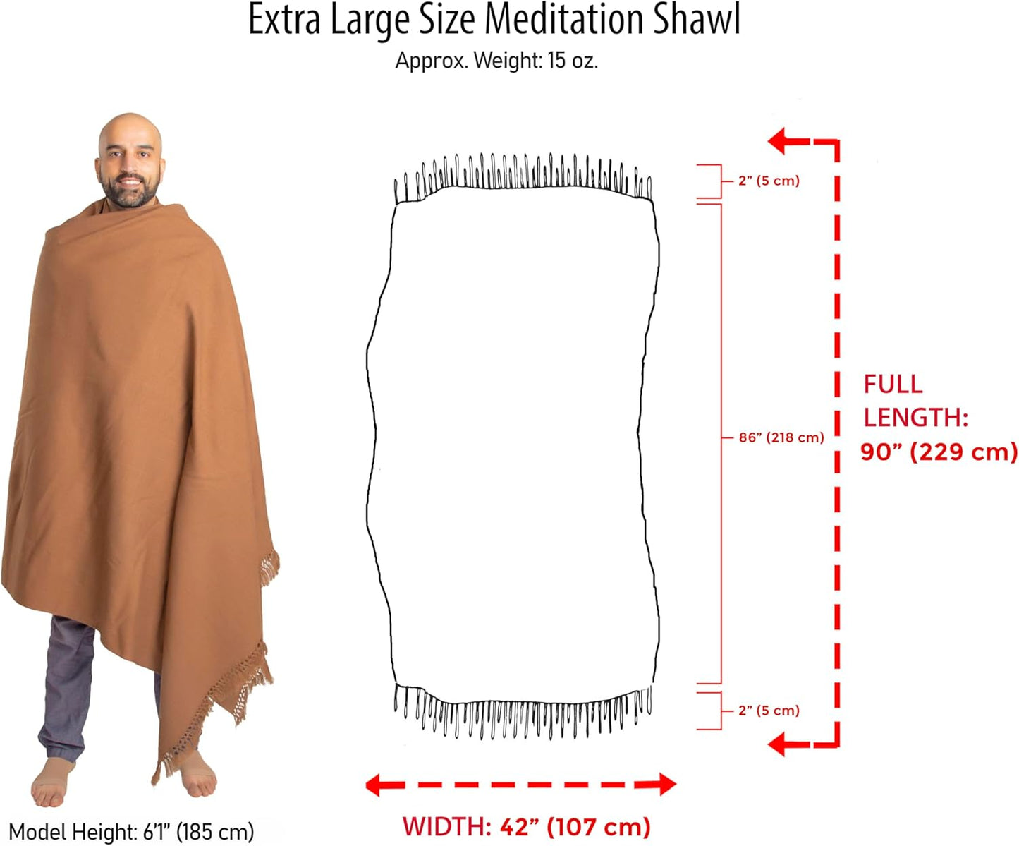Meditation Shawl or Meditation Blanket, Shawl/Wrap, Oversize Scarf/Stole. Large. Unisex.