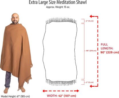 Meditation Shawl or Meditation Blanket, Shawl/Wrap, Oversize Scarf/Stole. Large. Unisex.