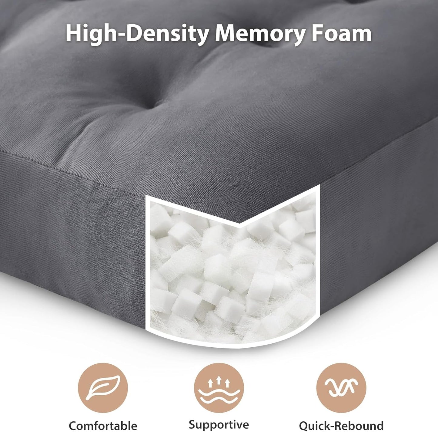 Meditation Floor Pillow Set of 1, Square Large Pillows Seating for Adults, Meditation Cushion Pillow,Tufted Corduroy Cushion for Tatami Living Room or Yoga, Light Gray, 22x22 Inch