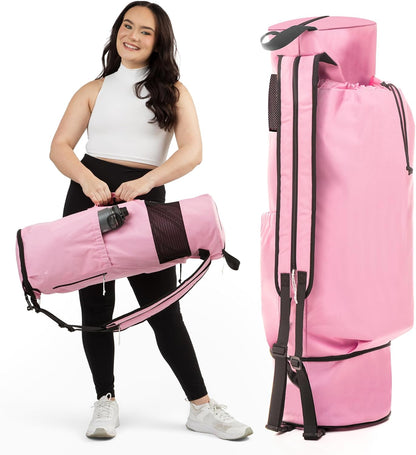 MAGNILAY Yoga Mat Bag - for Women and Men, Yoga Bag with Pockets and Adjustable Strap, Yoga Mat Carrier, Fits Mats Blocks and Yoga Accessories for Workouts, (32" L)