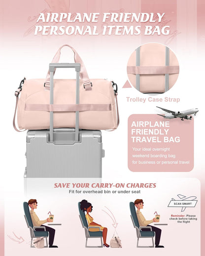 Gym Bag Womens Mens with Shoes Compartment and Wet Pocket Travel Duffel Bag for Women for Plane Sport Gym Tote Bags Swimming Yoga Waterproof Weekend Overnight Carry on Bag Hospital Holdalls - Colors B