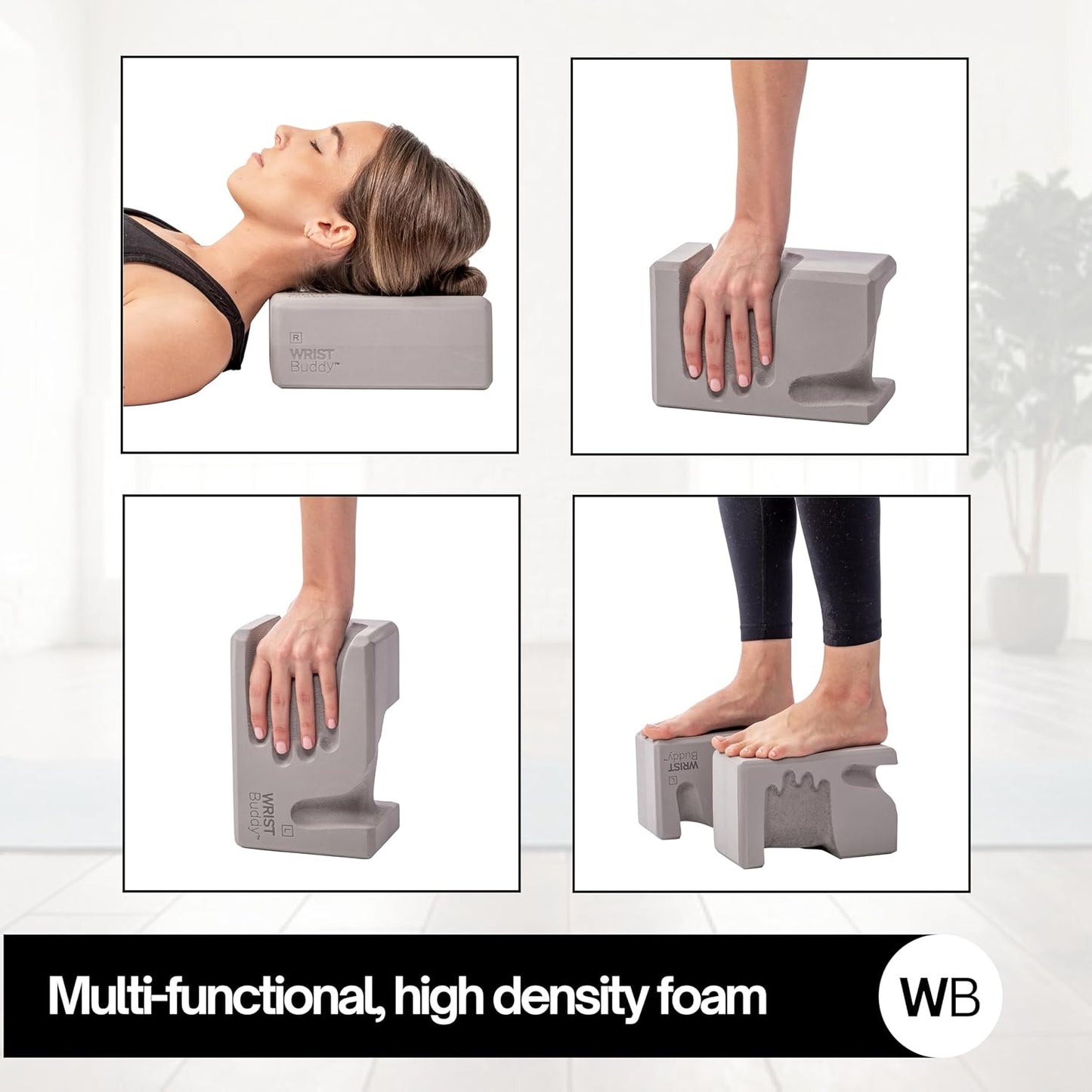 WRISTBuddy® Yoga Blocks 2-Pack (Left + Right) — Ergonomic, Hand-Shaped EVA Blocks for Wrist Relief & Better Grip | Doctor-Designed Support for Yoga, Pilates, Handstands, Push-Ups & Rehab