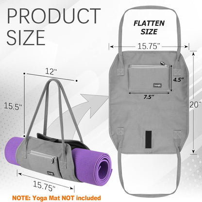 Cosmos Exercise Yoga Mat Carrying Shoulder Strap Bag with Internal and Outside Storge Pocket (Yoga Mat is NOT Included)