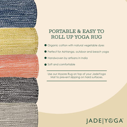 Jade Yoga Organic Cotton Hand Loomed Yoga Mat 72" Indigo