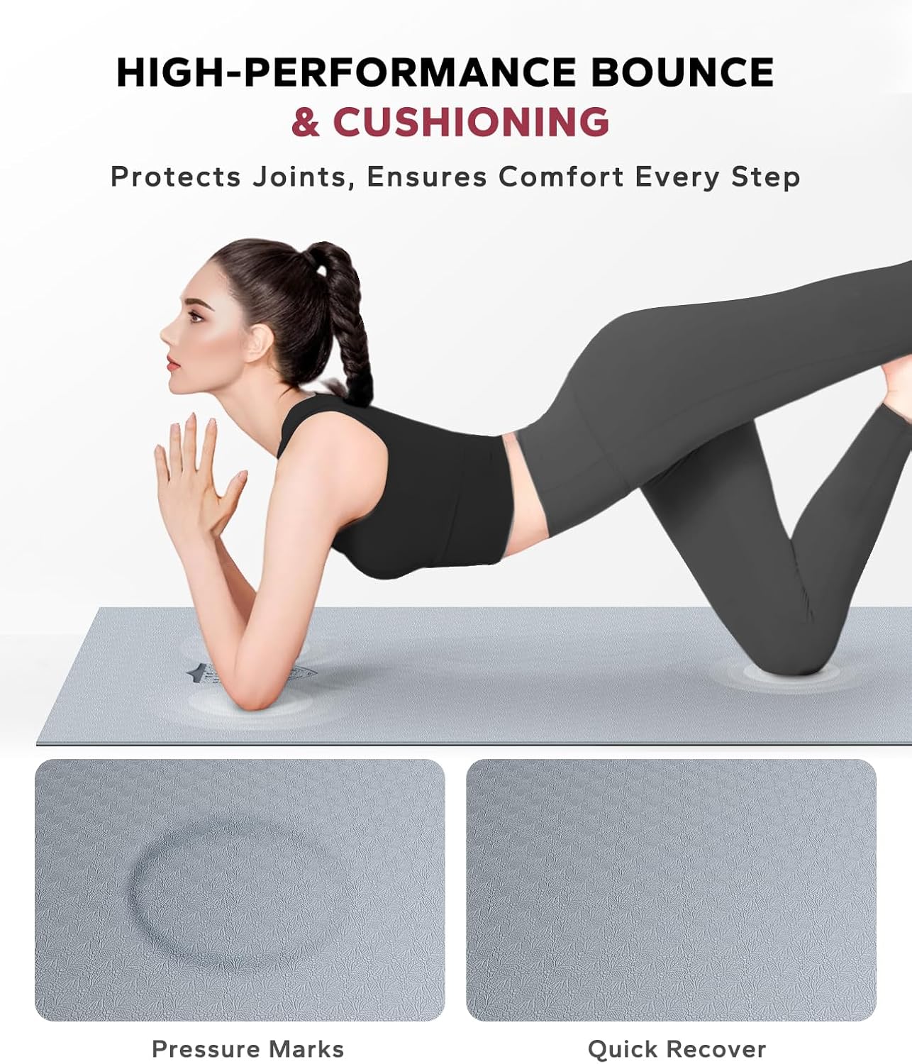 HAPBEAR Large Yoga Mat - 72"x36" Extra Wide Exercise Mat - 1/4" Thick Dual Color PVC | Anti-Slip Surface & High Cushioning - Ideal for Yoga, Pilates & Home Workouts - Bonus Mesh Bag