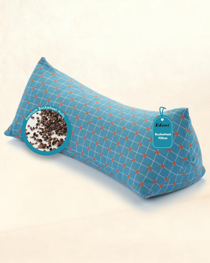 Cervical Buckwheat Roll Pillow for Sleeping,15.7"x5.9" Buckwheat Hulls Pillows Filling, Triangle Pillow for Neck Support Yoga Bolster, Adjustable Fill for Neck Pain Relief,Gray