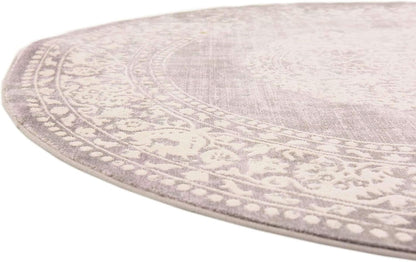 Unique Loom New Classical Collection Area Rug - Olwen (4'Round, Purple/ Gray)