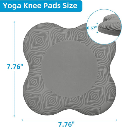 Yoga Knee Pads Set of 2 – Extra Soft Non-Slip Yoga Knee Pad Cushion for Knees Elbows Wrists – Pilates & Workout Knee Pads for Floor Exercises, Kneeling, Stretching, Fitness, Gray