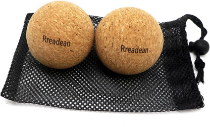 Cork Massage Ball Set for Fascia Release After Exercise, Yoga,Trigger Point Therapy, Relax Muscles, and Relieve Stress,Set of 3 （5.4"*2.4"+2.4"+1.7" Lacrosse Massage Balls