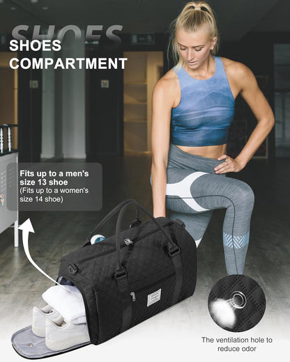 Gym Bag Womens Mens with Shoes Compartment and Wet Pocket Travel Duffel Bag for Women for Plane Sport Gym Tote Bags Swimming Yoga Waterproof Weekend Overnight Carry on Bag Hospital Holdalls - Colors B