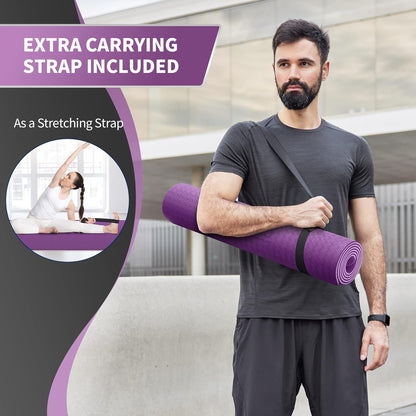 CAMBIVO Extra Wide Yoga Mat for Women and Men (72"/84"x 32"x 1/4") TPE Workout Mat, Non-slip Large Exercise Fitness Mat for Yoga, Pilates, Workout
