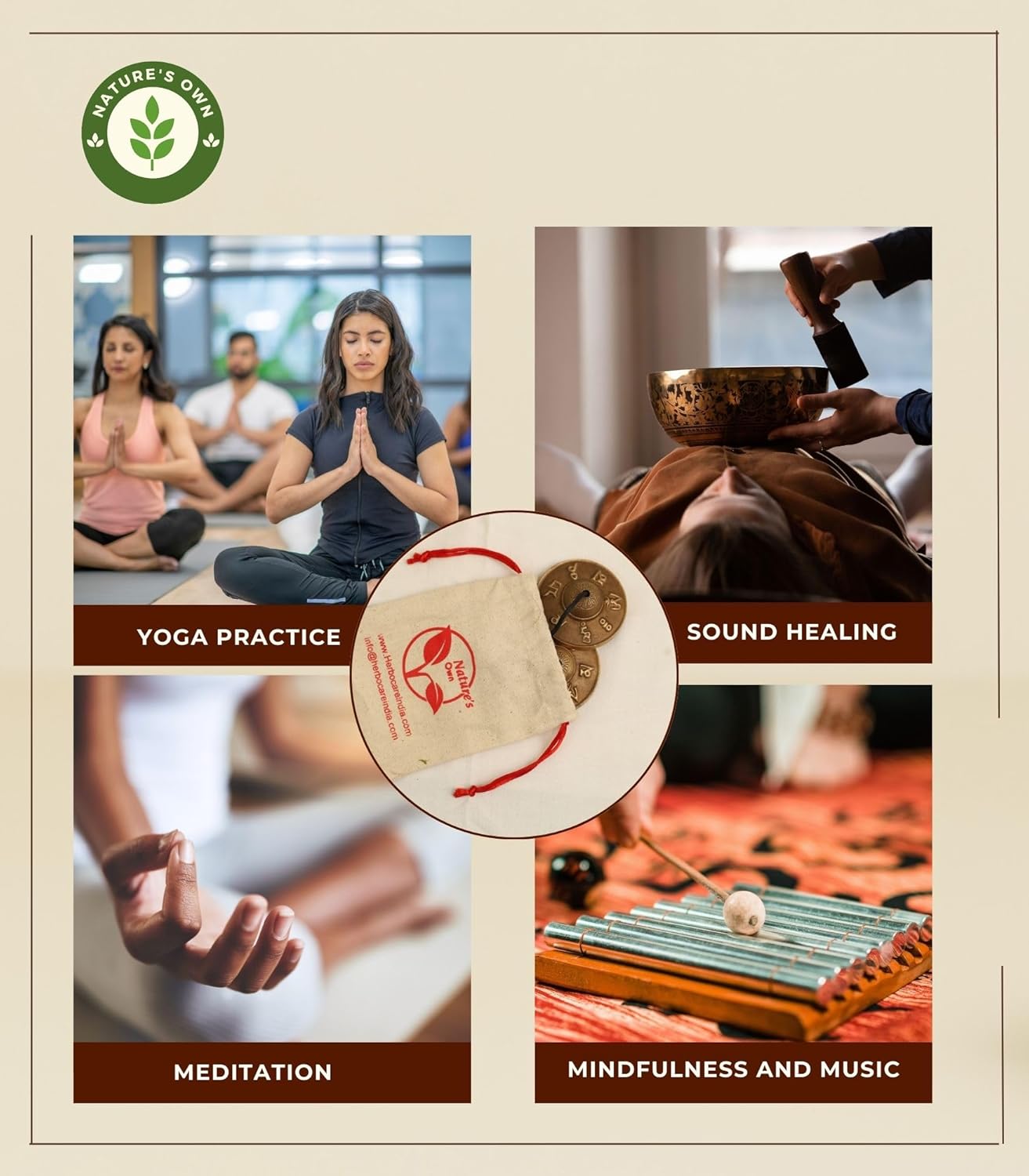 Tibetan Tingsha Bells Cymbals Meditation Chime Bells, 6.3 cm Percussion Instrument, with Cloth Bag, Embossed 8 Lucky Symbols, Ideal for Yoga, Mindfulness, Spiritual Healing, and Sound Therapy