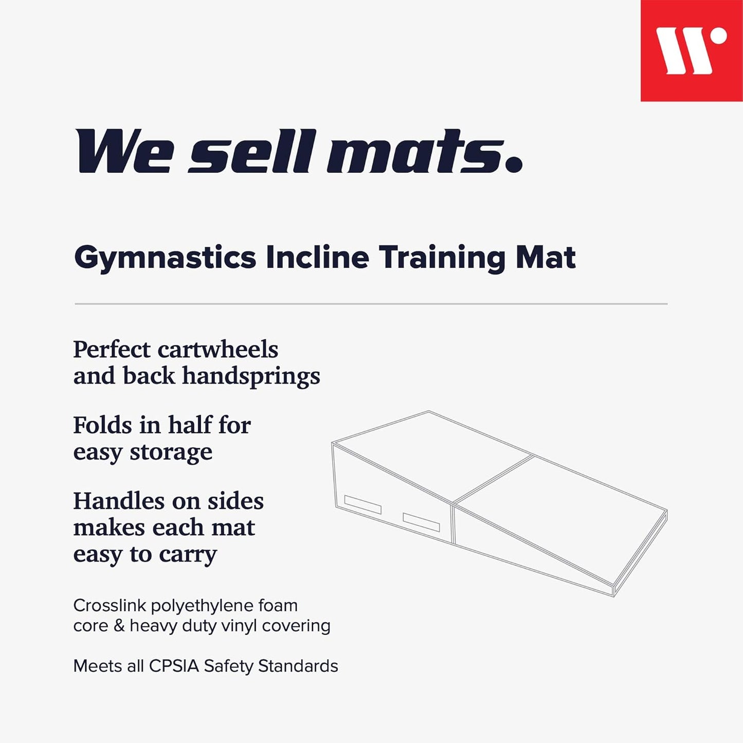 We Sell Mats Gymnastics Incline Mat, Cheese Wedge Skill Shape, Supportive Cushioned Tumbling Mat for Gymnastics, Cheerleading