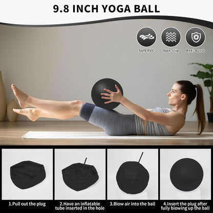 DICYWUDI Pilates Essentials Kit for Home Women, Pilates Equipment for Workouts, 6 Fabric Resistance Bands, 12 Inch Magic Circle Yoga Ring, Mini Exercise Ball, Great Exercise Equipment