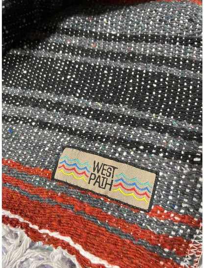 Open Road Goods Blue Mexican Blanket - Authentic Serape Falsa Blanket - Handmade