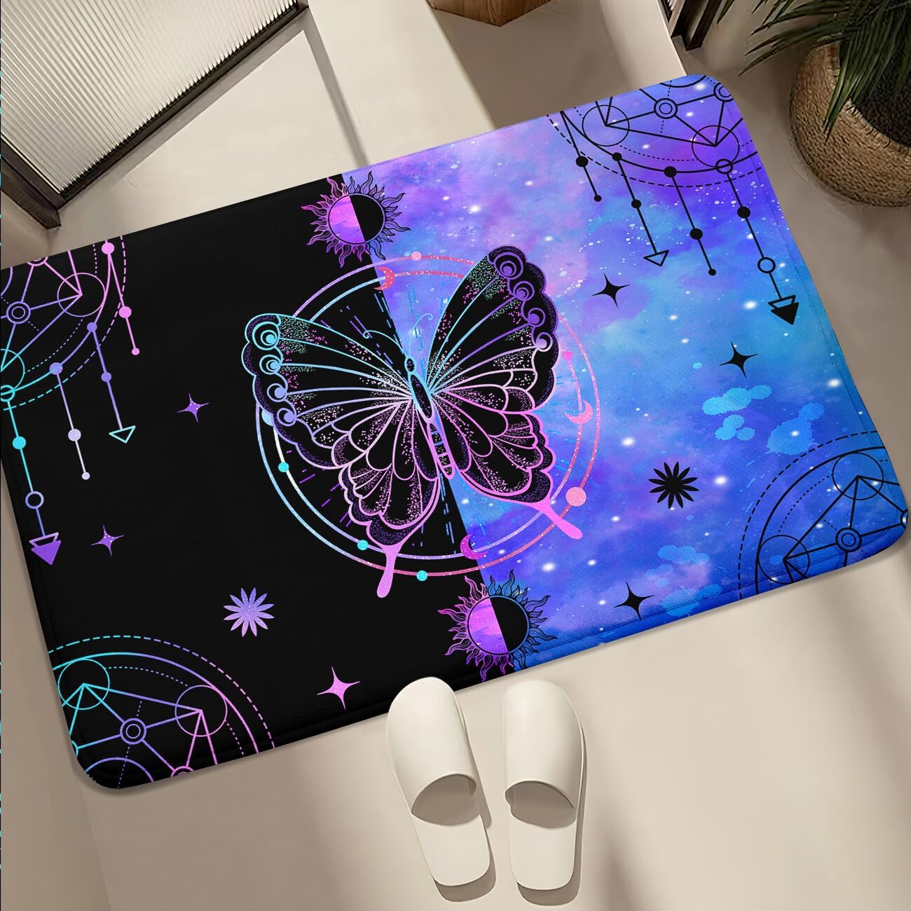 Black Girl Area Rug for Bedroom African Black Girls Floor Rugs for Living Room Playroom Cartoon Art Home Decor Soft Yoga Mats for Women Afro Purple 47" x 31" (2.7 x 3 Feet)