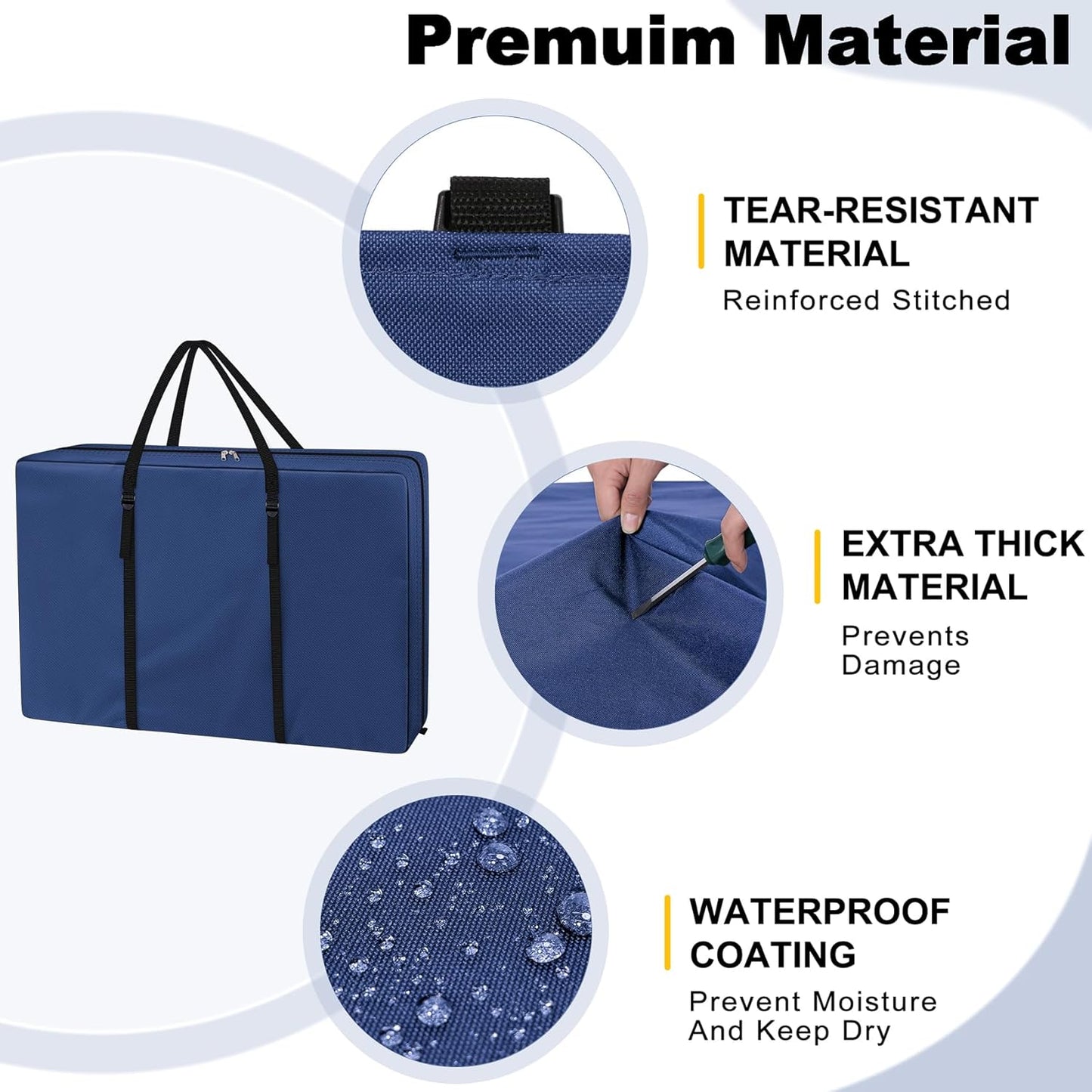 Explore Land Heavy Duty Chair Storage Bag for Folding Longue Zero Gravity Light Weight Transport Folding Rollator Walker (Black)