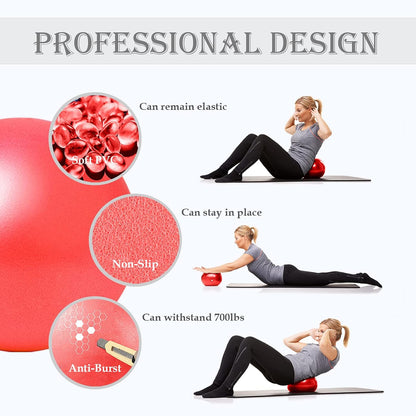 PL-0003 Soft Exercise Ball, Anti-Burst Yoga Ball Chair Supports 2200lbs PL-0003