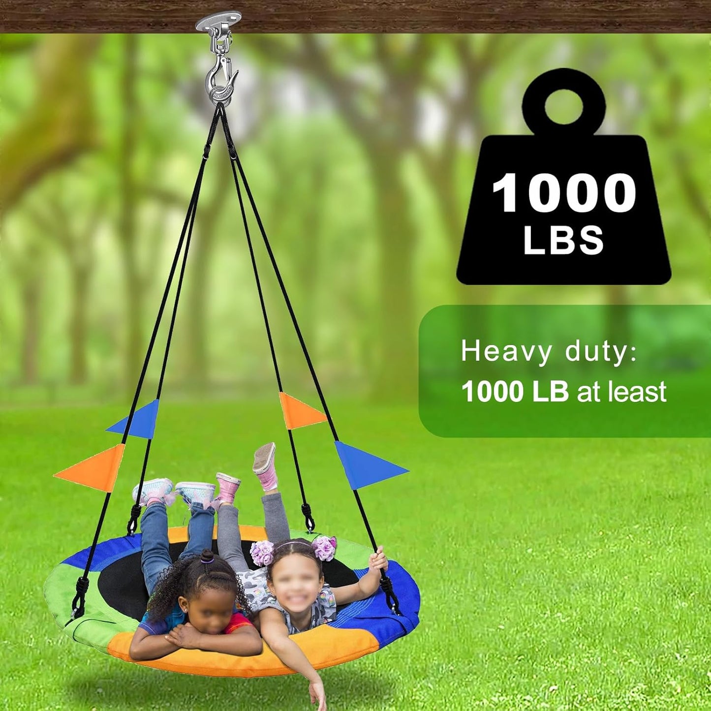 BeneLabel Swing Hanger with Bearing Swivel 800LB Capacity Stainless Steel Ceiling Mount Bracket Hanging Kit for Aerial Silks, Swings, Hammocks, Hanging Chair, Aerial Hoop, Heavy Bag, Yoga Swing