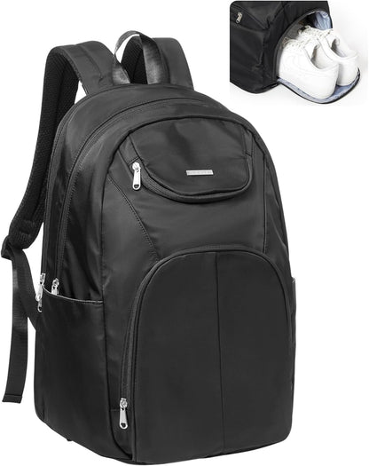 Gym Backpack for Women Men,Cheer bag,Lightweight Gym Bag with Shoe Compartment, Waterproof Sports Backpack with Wet Pocket, Black