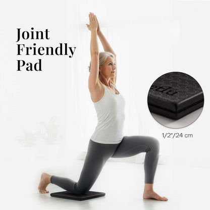 Yoga Knee Pad Cushion Exercise Knee Pad Folding, 1/2" Thick 24"x12" Eliminate Pain During Yoga or Exercise Workout– Extra Thick Padding& Support for Yoga Pilates, Fitness Exercise