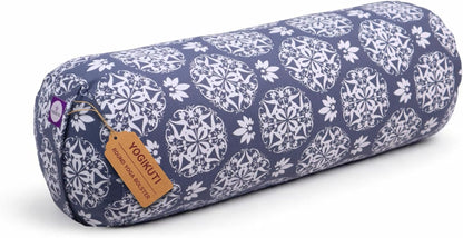 Yogikuti Iyengar Yoga Bolster for Restorative Yoga and Meditation – Lightweight Cotton Support Pillow with Handle for Easy Carry, Versatile for Pose Modification, Balance, Back Relief, and Relaxation