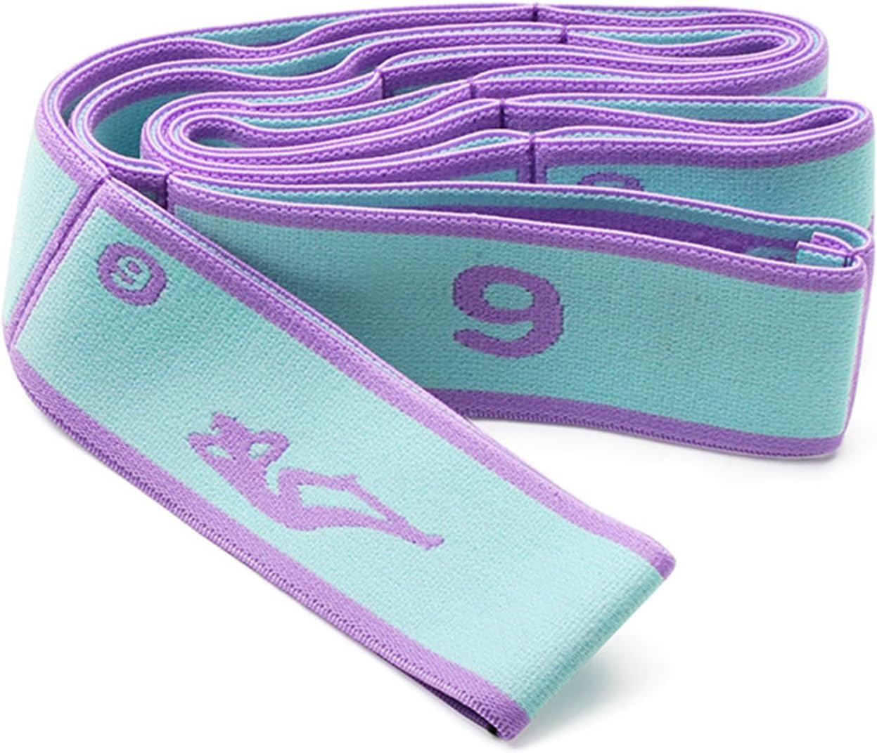 9 Loops Elastic Yoga Strap - Adjustable Stretching Band for Physical Therapy, Dance, Pilates & Gymnastics, Multi-Loop Exercise Band for Flexibility, Home Workout
