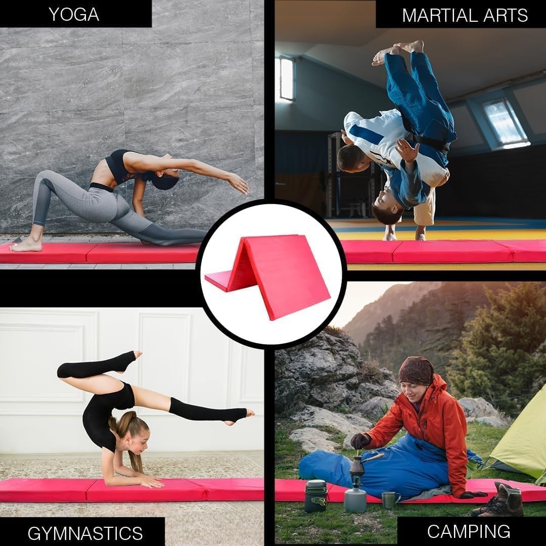 BIP High Destiny Foam Foldable 72 x 24x 22 mm Yoga Gym Mat for Men and Women (Red)