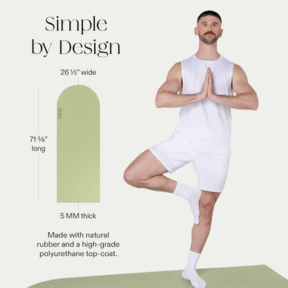 Bala Yoga Mat for Home Gym - Non Slip Exercise Mat for Home Workout, Stretching, Pilates, Aerobics & Floor & Fitness Work Out - Indoor Exercising Mat